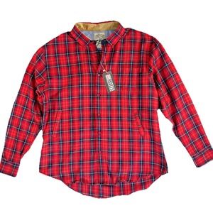 RSVLTS NWT The Roosevelts Flannel Shirt Mens 2XL XXL Red plaid Pockets Shacket